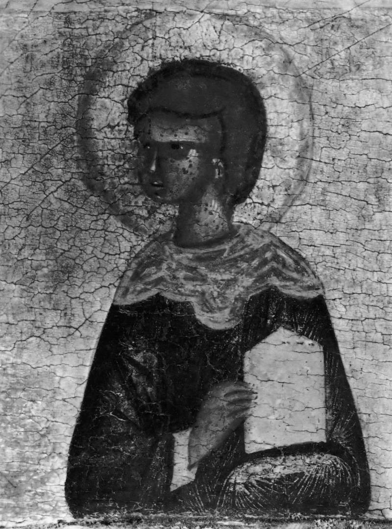Чудотворный святой и бескорыстный святой Дамиан. Русский музей конца XV века.