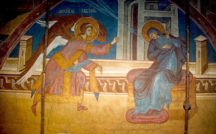 Благовещение. Монастырь Высокие Дечаны, Сербия, 14 век